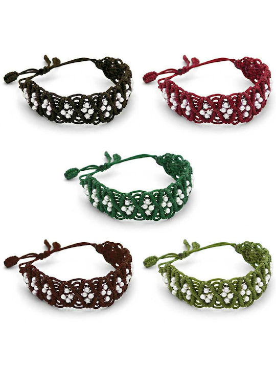 Macrame bracelet with pearls - M805701