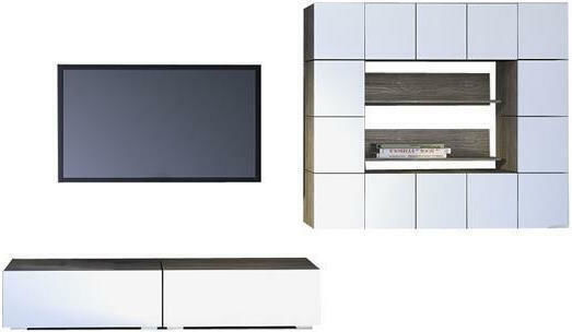 Wohnzimmer TV-Einheit Smart No 7D Weiß L377xB45xH180cm