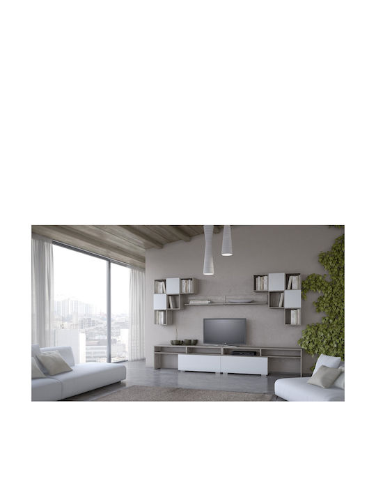 Smart No 8 Living Room TV Unit White L340xW45xH200cm