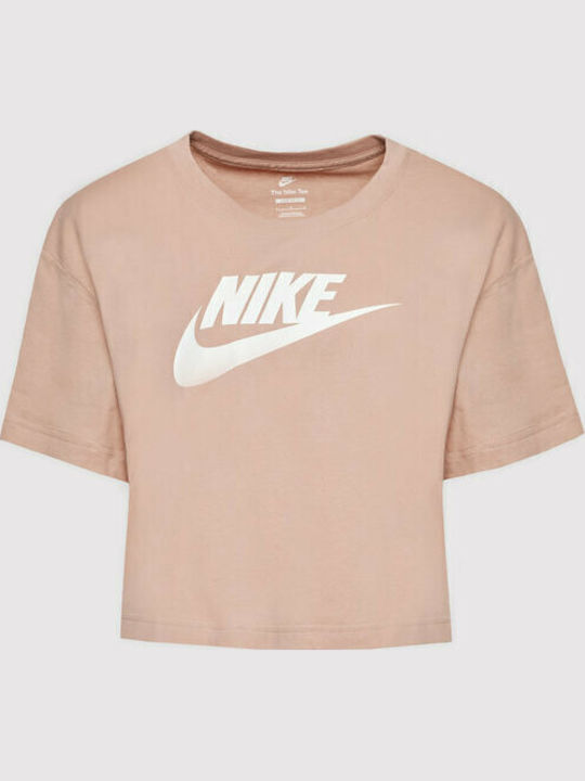 Sportswear Women's Athletic Crop Top Short Sleeve Light Orange