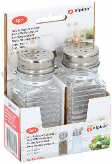 Alpina Appliances Σετ Αλατοπίπερο Стъкло Transparent 2бр