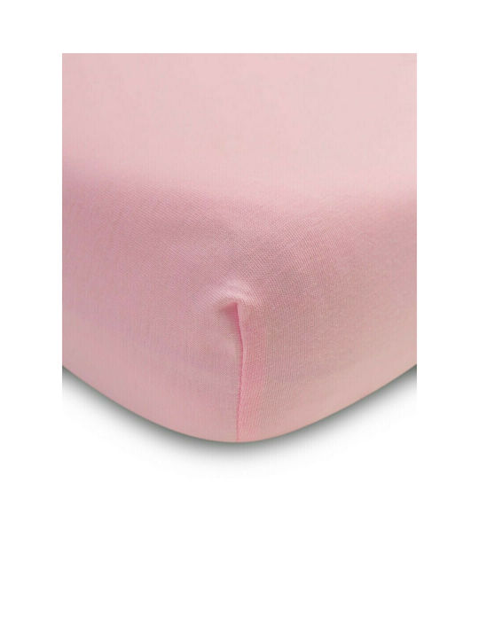 Sensillo Baby Sheet Crib Cotton Fitted Deluxe 22092 PINK 60x120cm