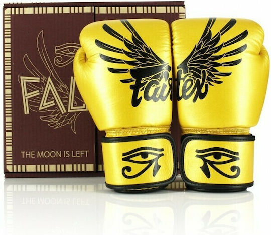 Fairtex Falcon Boxing Gloves Leather for Match Yellow