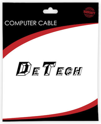 De Tech Καλώδιο επέκτασης 5.5x2.1 M/F - Cable 1m Black (18370)