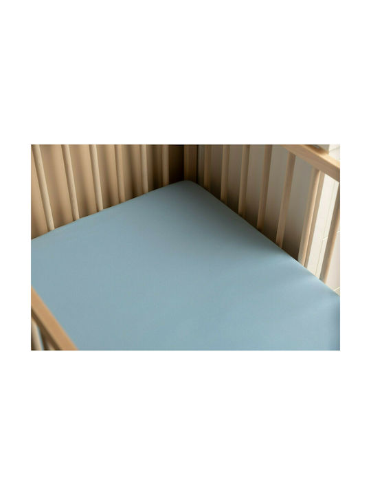 Sensillo Baby Crib Sheet Cotton Fitted Blue 60x120cm