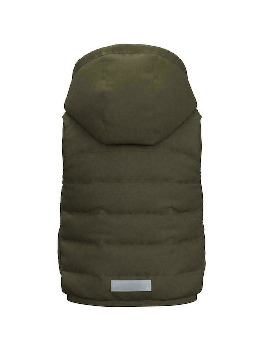 Name It Kinderjacke Ärmellos Kurz mit Kapuze Khaki