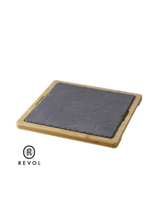 Espiel Basalt Servierplatte Quadratisch aus Porzellan Schwarz 25x25cm 1Stück