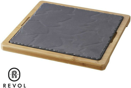 Espiel Basalt Serving Platter Square made of Porcelain Black 25x25cm