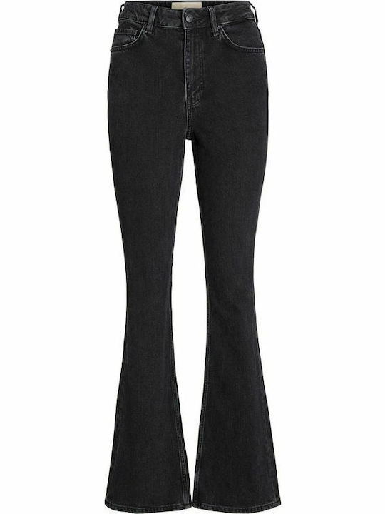 Ψηλόμεσο Γυναικείο Jean Παντελόνι Καμπάνα σε Bootcut Εφαρμογή Μαύρο