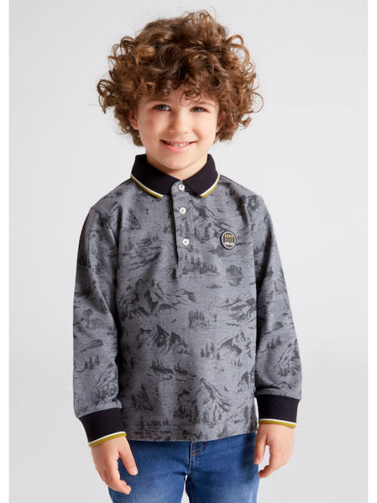 Mayoral Kids Polo Long Sleeve Gray