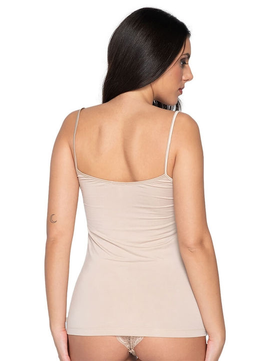 Women's T-Shirt with Spaghetti Strap Beige