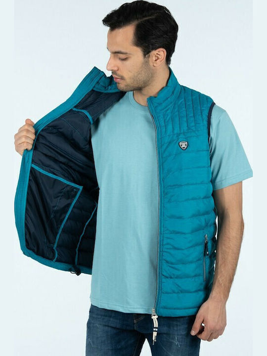 S Безръкавно Puffer Тюркоазено Якето