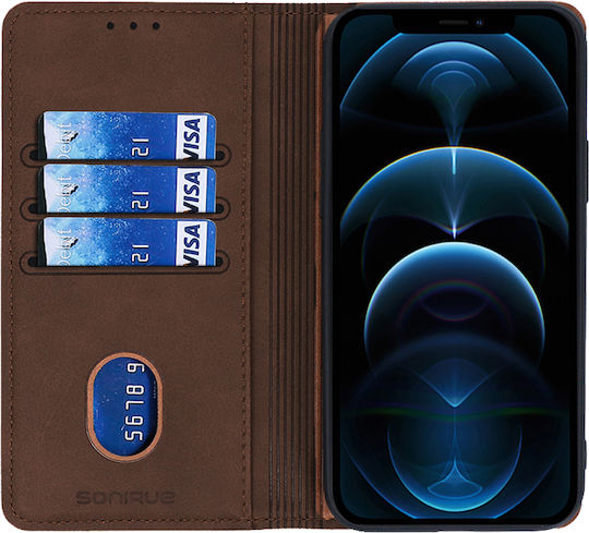 Sonique Vintage Brieftasche Synthetisches Leder Braun (Redmi Note 10 5G / Poco M3 Pro)