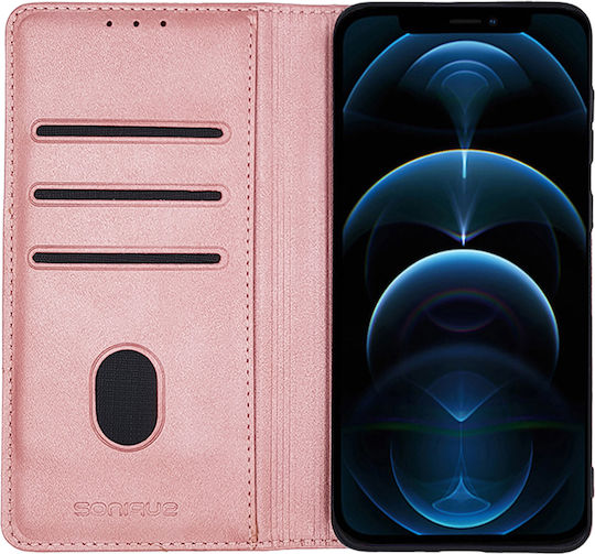 Sonique Vintage Wallet Δερματίνης Ροζ Χρυσό (Redmi Note 9)
