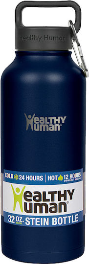 Healthy Human Stein Bottle Thermos Stainless Steel BPA Free 946ml Navy