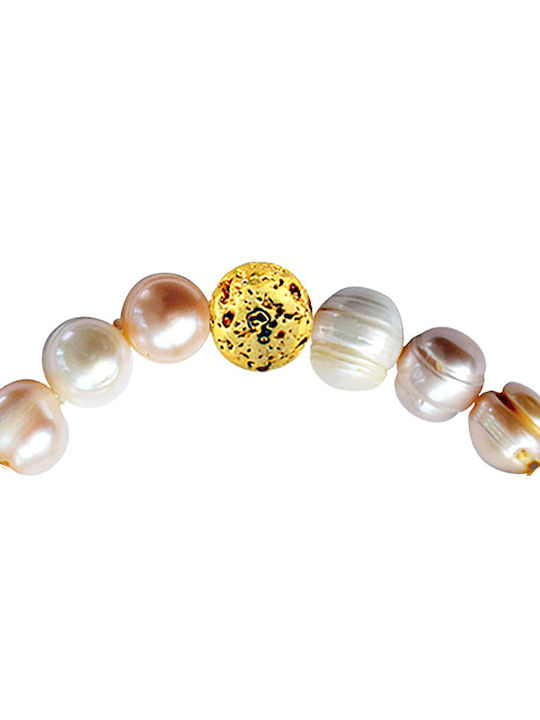 Bracelet with pearls 9-10mm and Lava - M123473