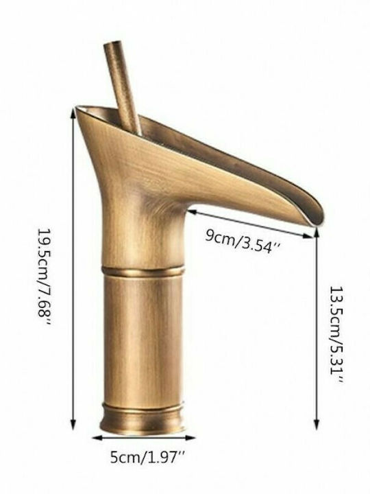 P81-3 Mixing Waterfall Sink Faucet Bronze