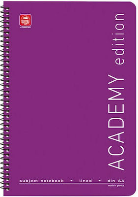 Typotrust Spiral Notebook Ruled A4 3 Subjects 4533A Academy Purple 1pcs