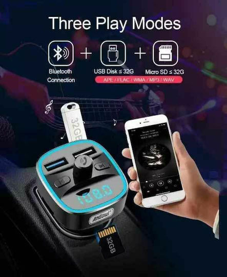 Andowl FM Transmitter Αυτοκινήτου AN-Q-T104 με USB Q-T104