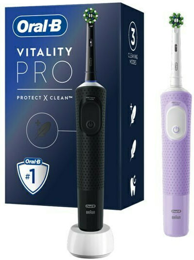 Oral-B Vitality Pro Protect X Clean Electric Toothbrush with Timer Black & LIlac