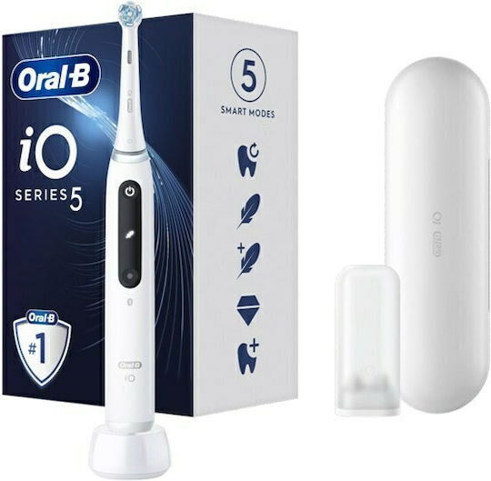 Oral-B IO Series 5 Electric Toothbrush with Timer, Pressure Sensor, and Travel Case White