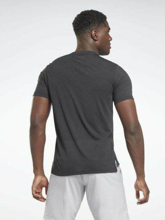 Reebok Workout Ready Αθλητικό Ανδρικό T-shirt Night Black με Στάμπα