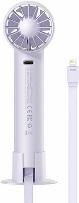 Baseus Flyer Turbine Ventilator Mână Fulgerul Reîncărcabil 4000mAh + Lightning cable Violet