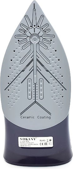 Sokany SK-2071 Σίδερο Ατμού 2600W με Κεραμική Πλάκα και Συνεχόμενη Παροχή 30gr/min