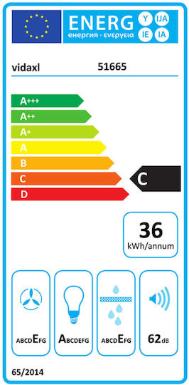 vidaXL Απορροφητήρας Καμινάδα 90cm Μαύρος