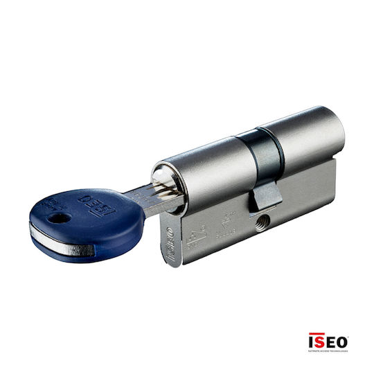 ISEO Lock Cylinder Security R7 80mm (30-50) with 5 Keys Silver