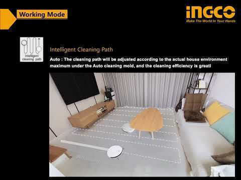 Ingco VCRG30261 Roboter-Staubsauger mit Intelligenter Navigation & Saugkraft 1000Pa Weiße