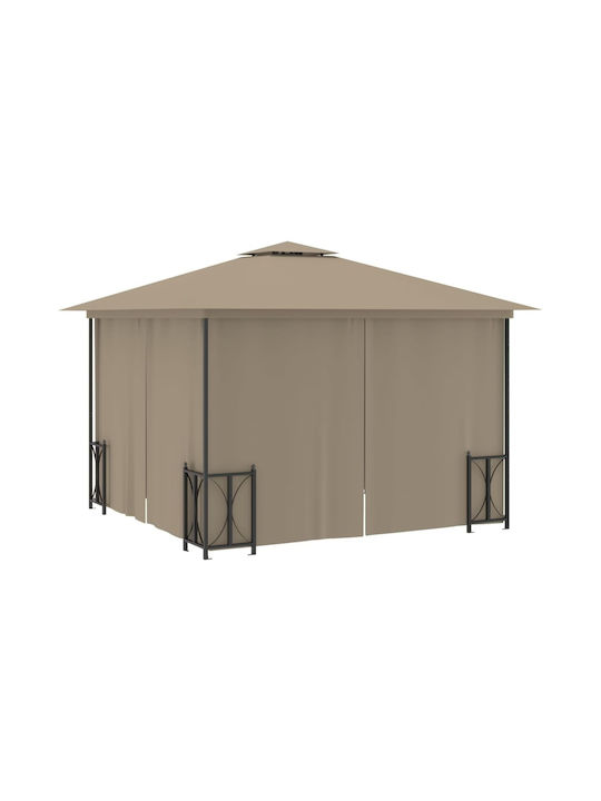 vidaXL Κιόσκι Κήπου Καφέ 3x3m