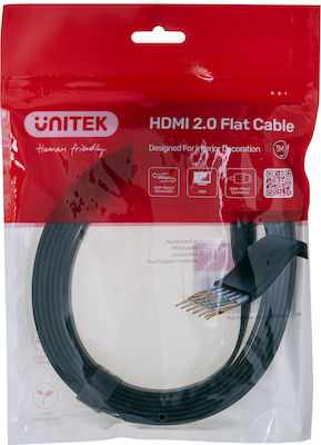 Unitek Flat Cable HDMI male - HDMI male 3m Black