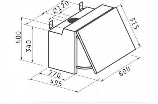 Pyramis Essential Turbo Πτυσσόμενος Απορροφητήρας 60cm Λευκός