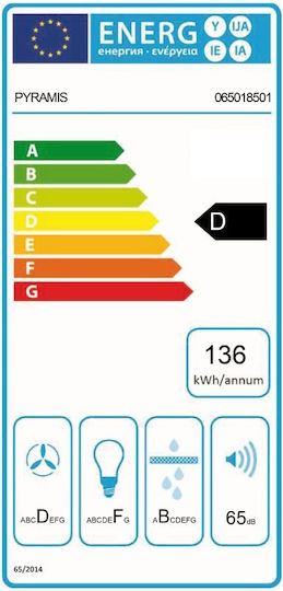 Pyramis Cielo Premium Απορροφητήρας Νησίδα 90cm Inox