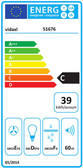 vidaXL Απορροφητήρας Καμινάδα 60cm Λευκός