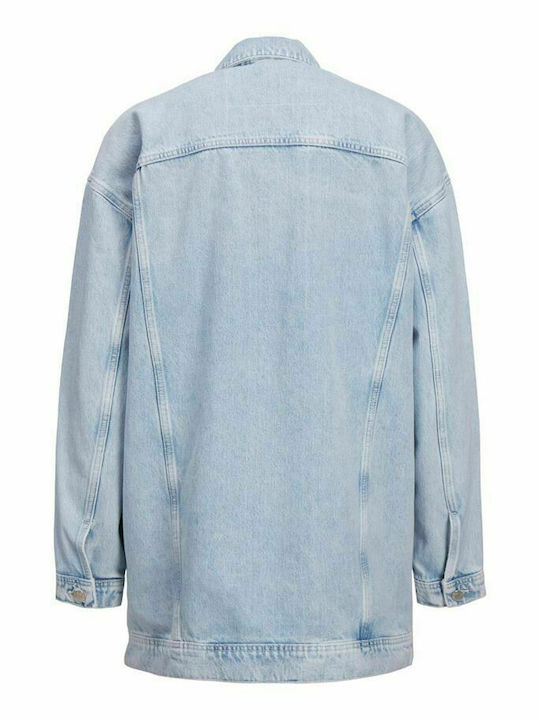 Women's Long Jean Jacket for Spring or Autumn Blue