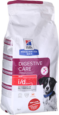 Hill's Prescription Diet I/d Stress Digestive Care 3kg Hrană Uscată pentru Câini Adulți de Rase Mici cu Pui