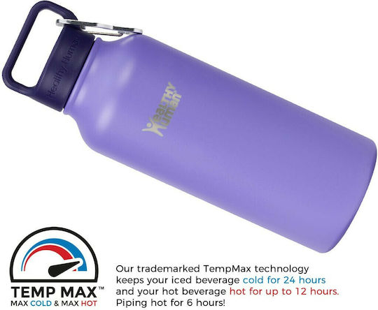 Healthy Human Stein Bottle Recyclable Bottle Thermos Stainless Steel BPA Free 946ml Purple with Straw