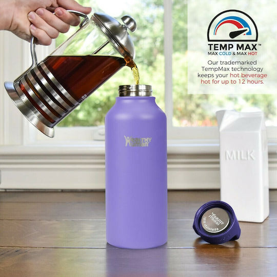 Healthy Human Stein Bottle Recyclable Bottle Thermos Stainless Steel BPA Free 946ml Purple with Straw