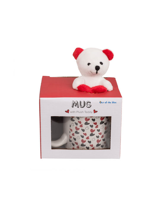 Out of the Blue Small Red Hearts Bear Mug Ceramic Multicolour 380ml
