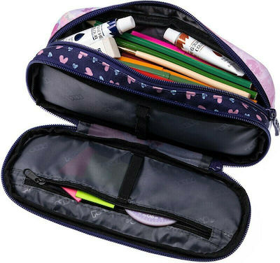 Polo Fabric Pencil Case Widen with 2 Compartments Multicolour