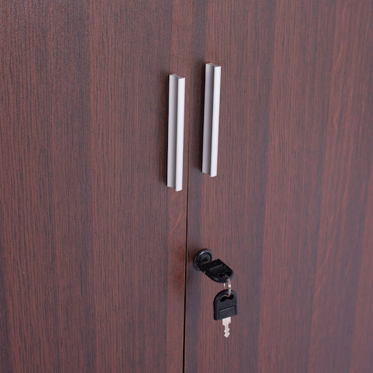 Büroaufbewahrungsschrank Vance Holz mit Schloss Wenge 80x38x118,5cm