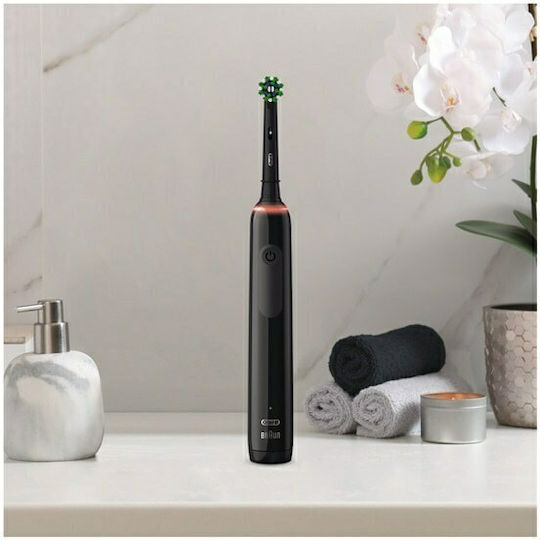 Oral-B Pro 3 3500 Design Edition Electric Toothbrush with Timer, Pressure Sensor, and Travel Case Black