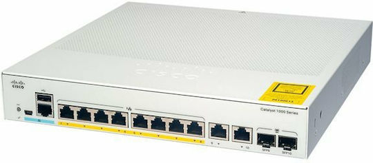 Cisco C1000-8T-E-2G-L Managed L2 Switch with 8 Gigabit (1Gbps) Ethernet Ports and 2 SFP Ports