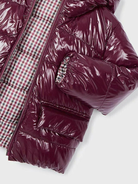 Ecofriends Kids Quilted Short Double Sided Jacket Burgundy