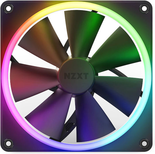 NZXT F140 Вентилатор За Кутия (1800 Оборота / 89.48 CFM) С RGB Осветление И Свързване 4-Изводна ШИМ 2 Бр