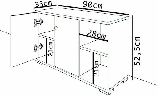 Дървен Обувна рафт Deril с 2 рафта White / Sonoma Д90xШ33xВ52.5см