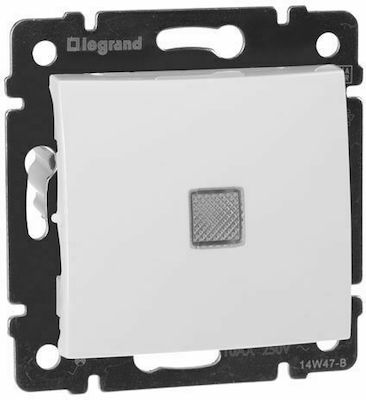 Legrand Valena 26 Recessed Electrical Lighting Wall Switch no Frame Basic Aller Retour Illuminated White