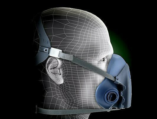 3M Mask Half Face with Filter 6051 & pre Filter 5925 P2 7502 Blue